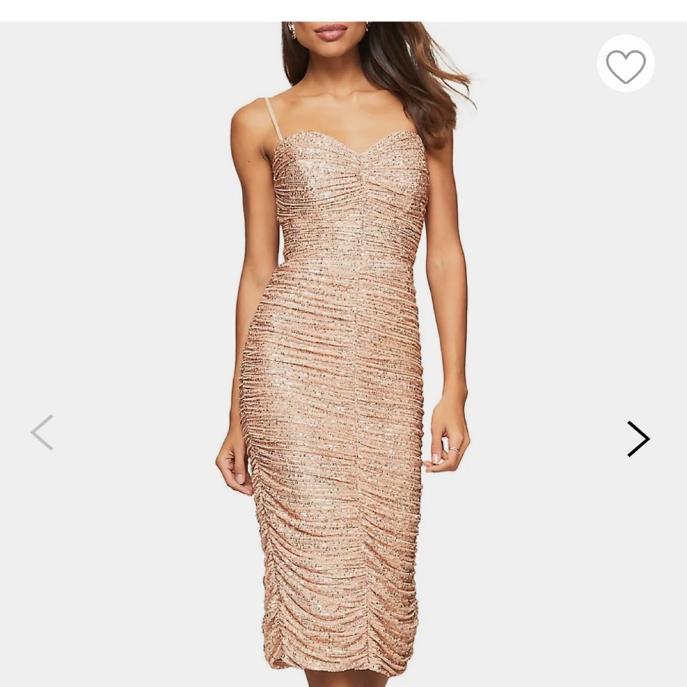 Lipsy Shimmering Gold Midi Dress